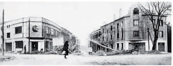 Photomontage de la construction du lotissement du pont de Villers Fernand Mascret architecte 1933