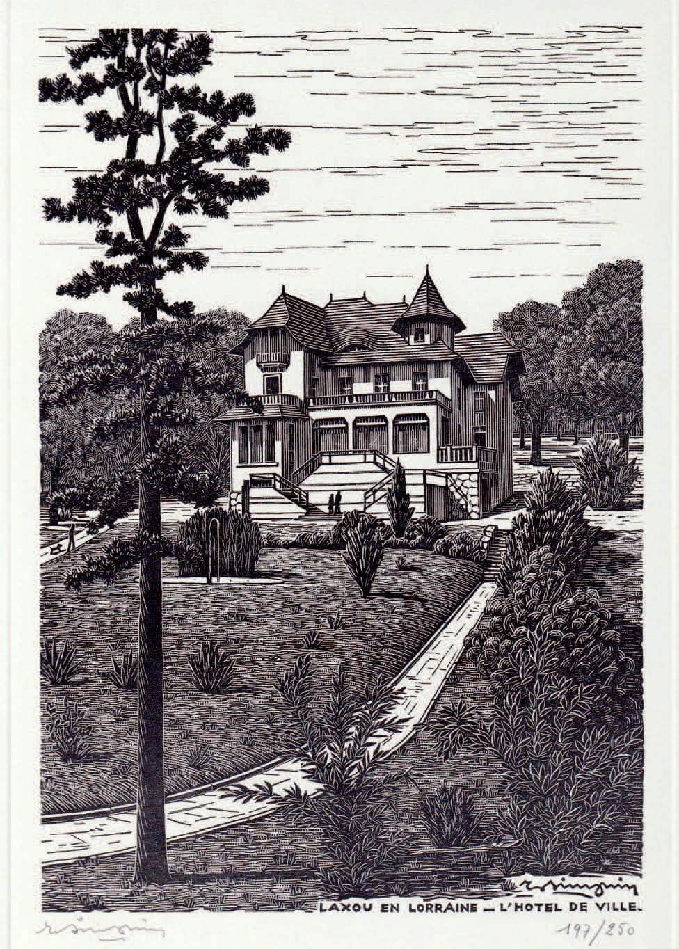 Gravure sur bois de Raymond Simonin