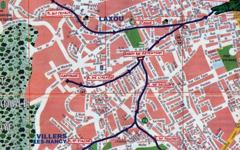 Les ruisseaux de Villers et Laxou, référencés par Nicole Houpert