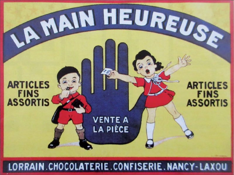 Affiche publicitaire Chocolaterie Lorraine