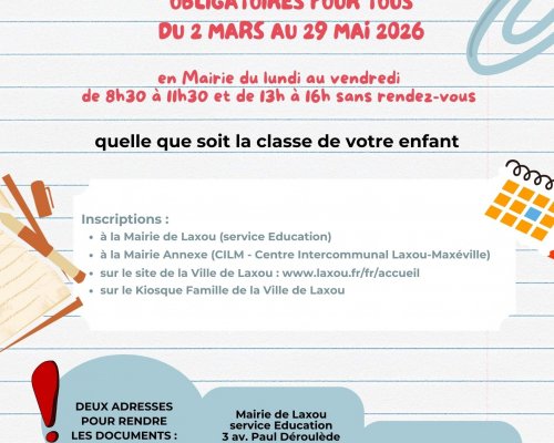 Inscriptions scolaires et Périscolaires 2026-2027