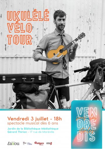 Affiche Ukulélé vélo Tour