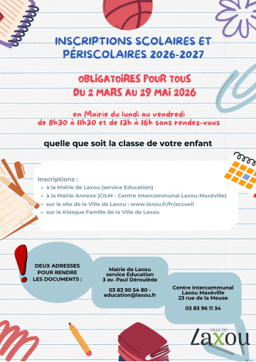 Inscriptions scolaires et périscolaires 2026-2027