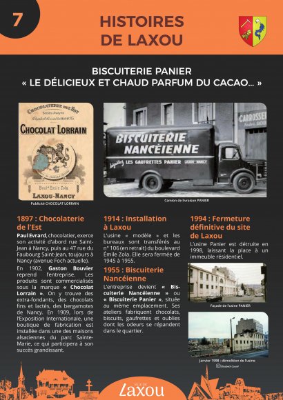 Panneau 7 - Biscuiterie Panier - « le délicieux et chaud parfum du cacao… »