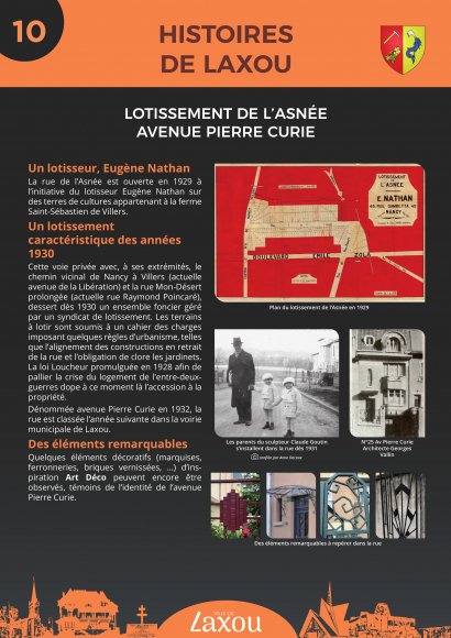 Panneau 10 - Lotissement de L’Asnée - Avenue Pierre Curie