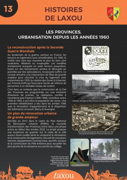 Panneau 13 - Les Provinces, urbanisation depuis les années 1960